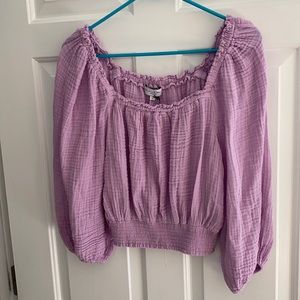 Michael Stars Kate square neck smocked top